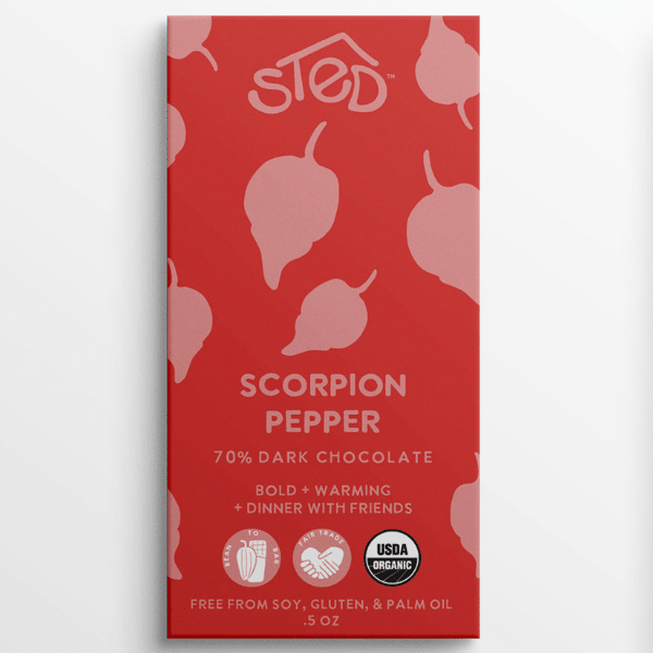 Scorpion Pepper Mini Chocolate Bar - Merry PigletsSted Foods