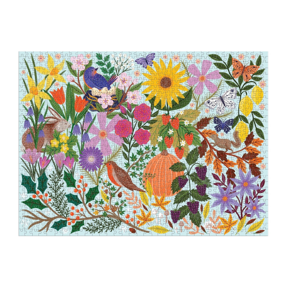 Seasons in Bloom 1000 Piece Puzzle - Merry PigletsGalison