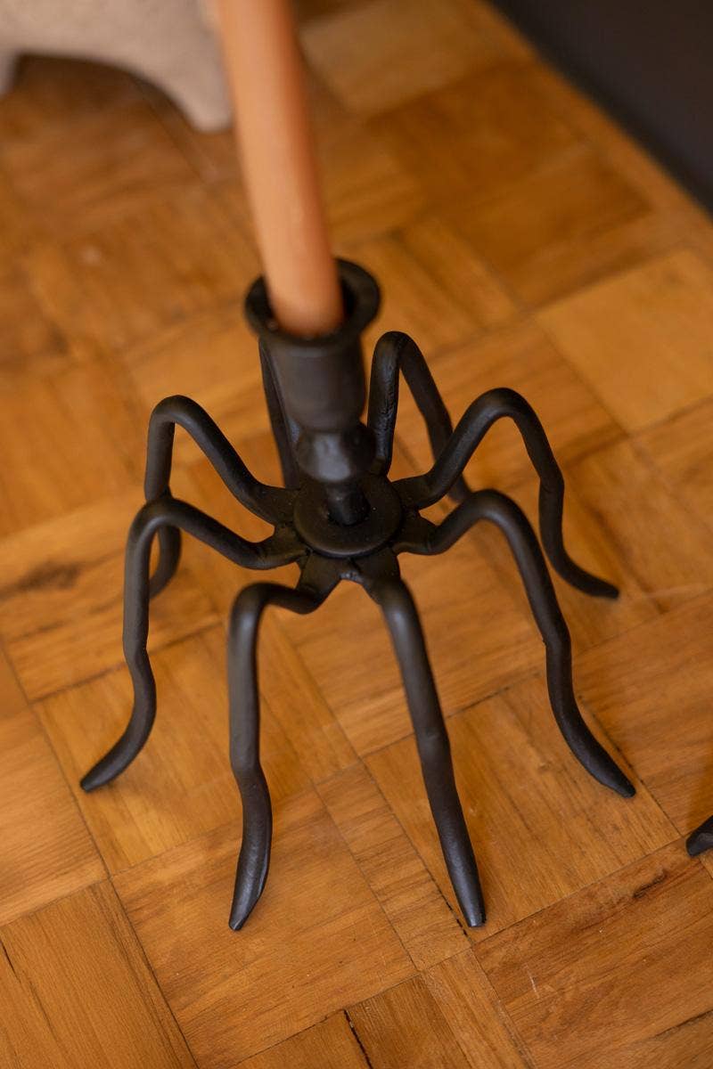 Set of Two Iron Spider Taper Candle Hodlers - Merry PigletsKalalou