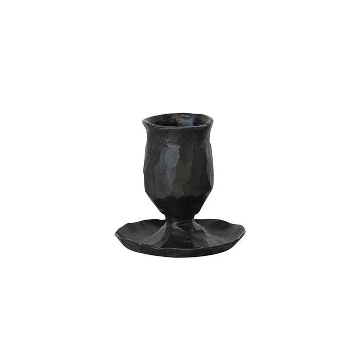 Short Black Cast Iron Taper Holder - Merry PigletsCreative Co - Op