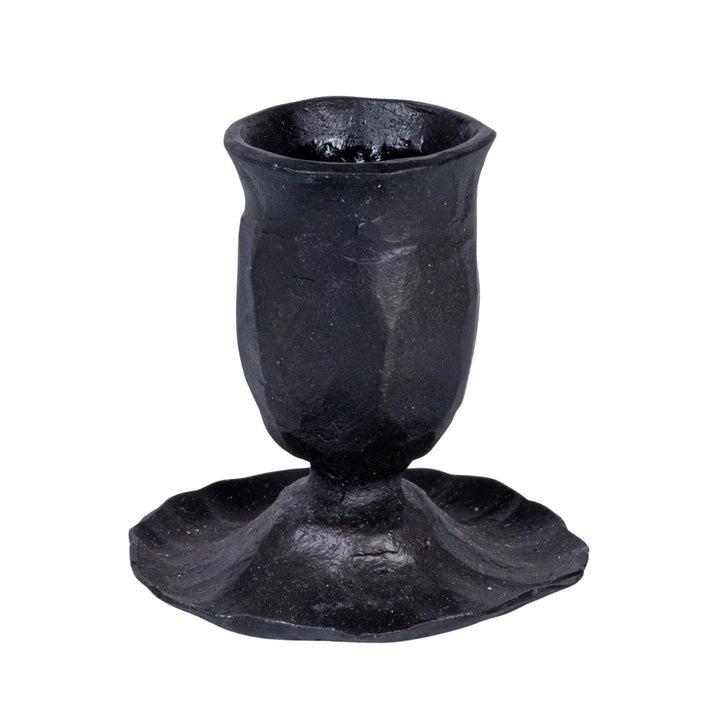 Short Black Cast Iron Taper Holder - Merry PigletsCreative Co - Op