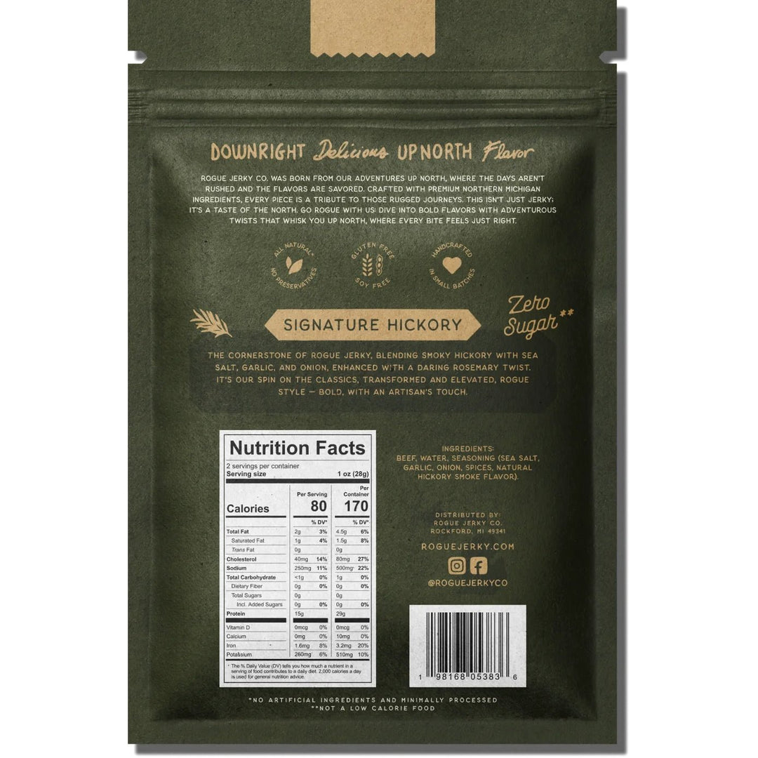 Signature Hickory Beef Jerky - Merry PigletsRogue Jerky Co.