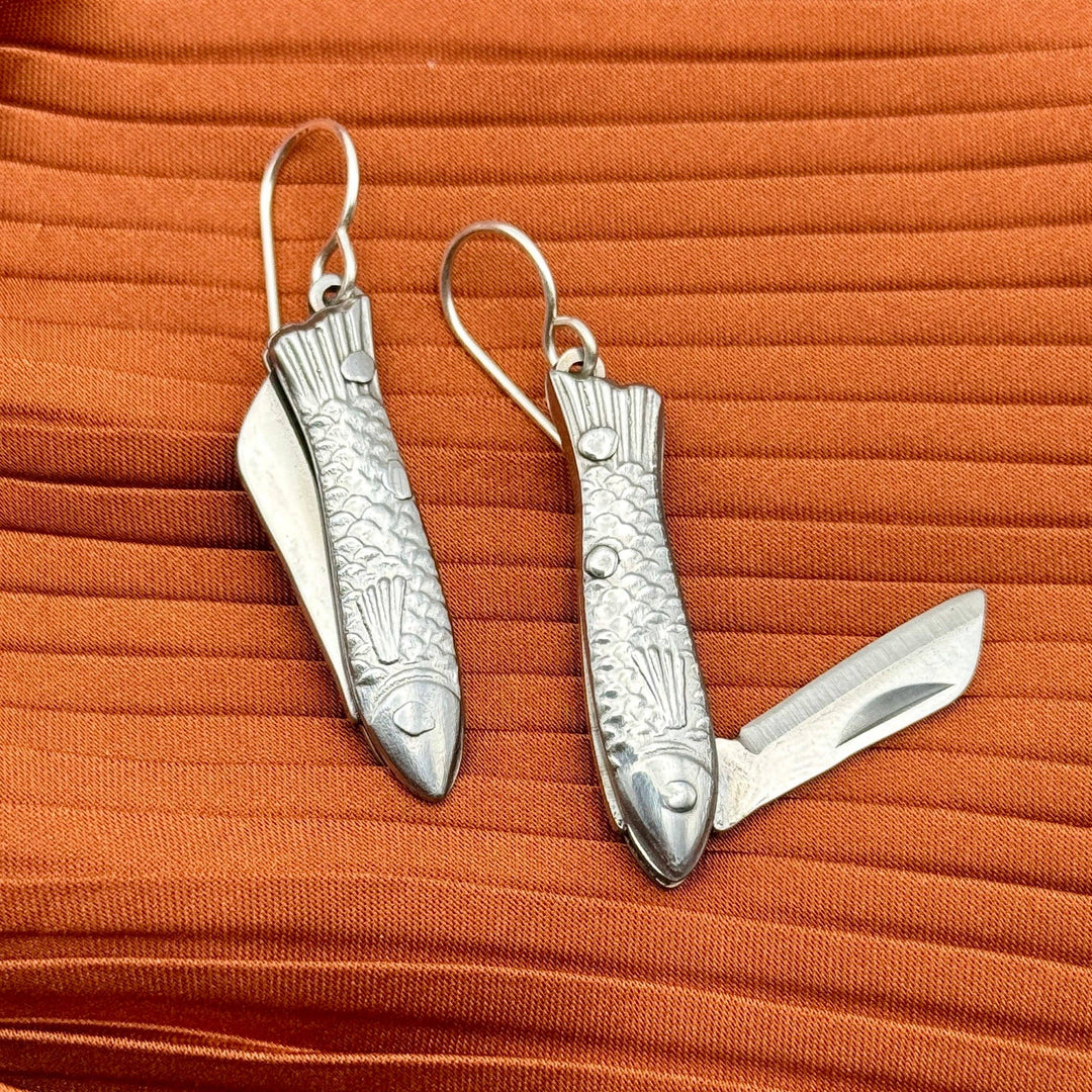 Silver Fish Billie Earrings - Merry PigletsFluff Hardware