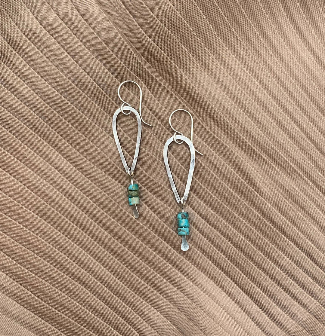 Silver Heishi Beads Drop Earrings - Merry PigletsFluff Hardware