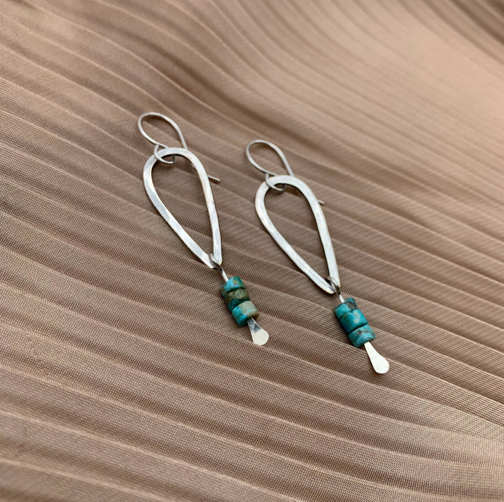 Silver Heishi Beads Drop Earrings - Merry PigletsFluff Hardware