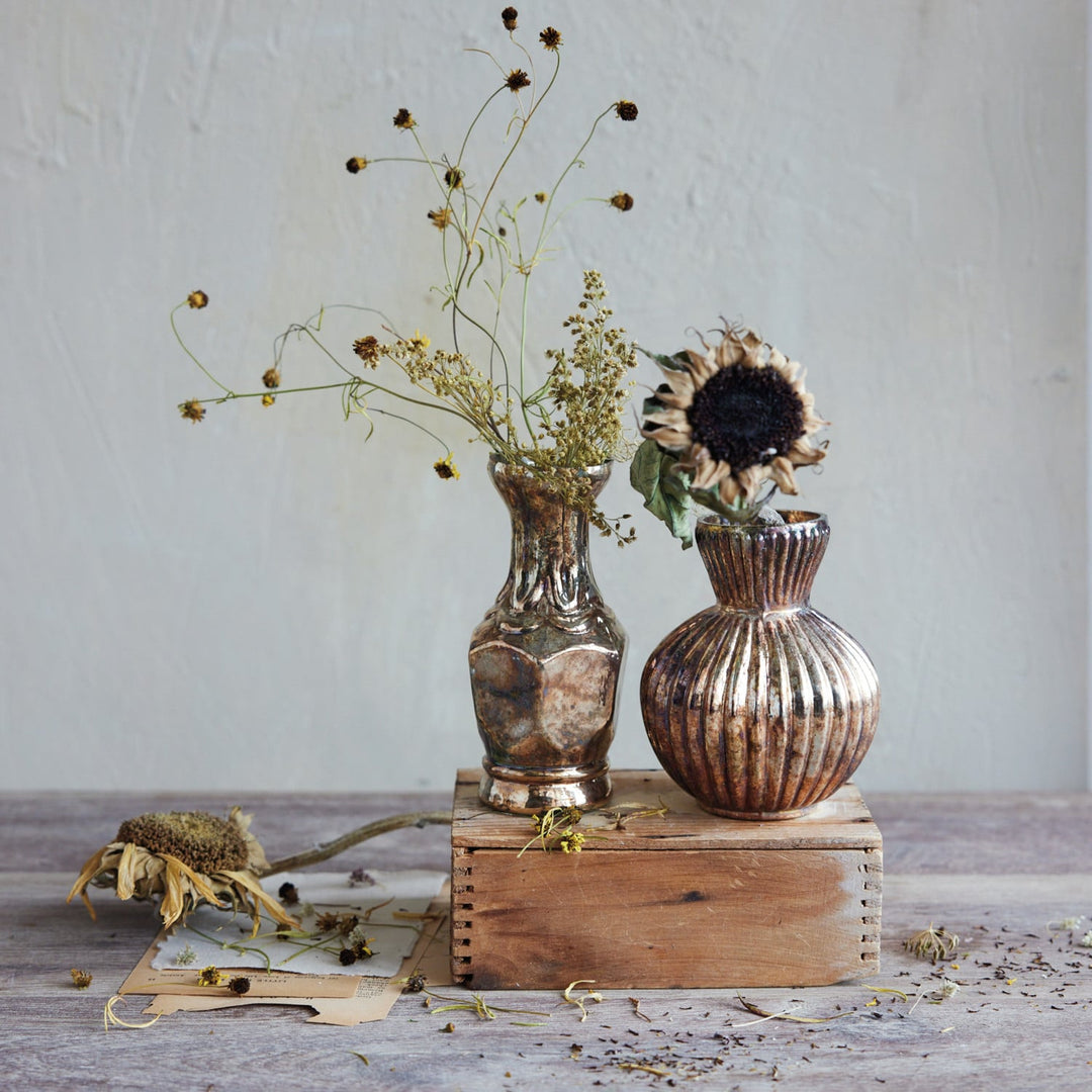 Silver Mercury Glass Vase - Merry PigletsCreative Co-Op