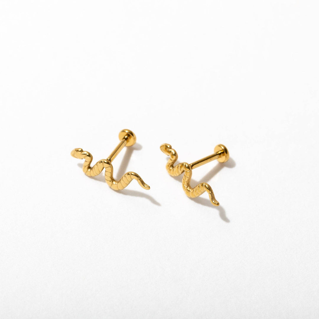 Snake Flat Back Stud Earrings - Merry PigletsLarissa Loden