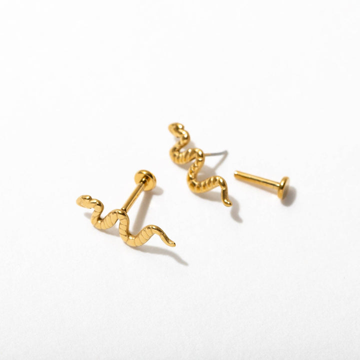 Snake Flat Back Stud Earrings - Merry PigletsLarissa Loden