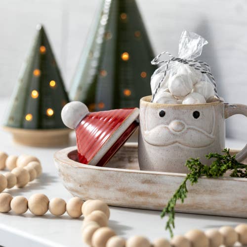 Snow Day Santa Mug with Lid - Merry PigletsDEMDACO