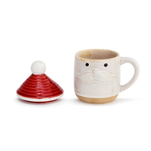 Snow Day Santa Mug with Lid - Merry PigletsDEMDACO
