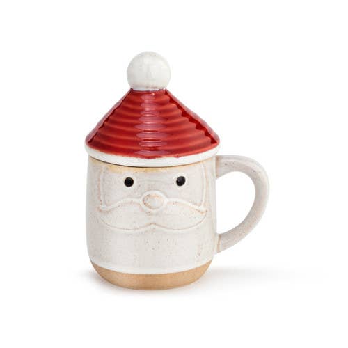 Snow Day Santa Mug with Lid - Merry PigletsDEMDACO