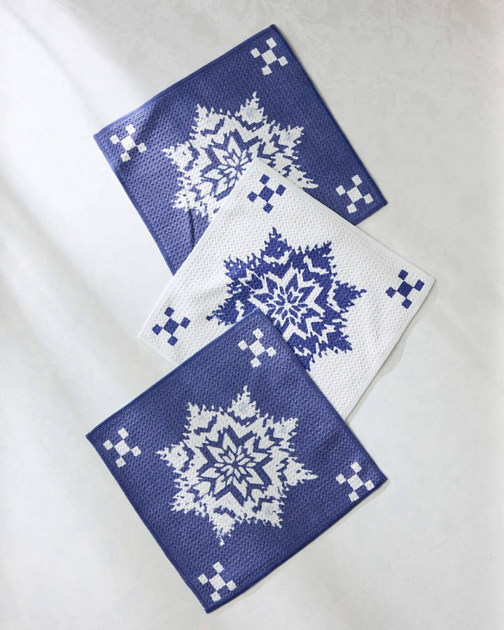 Snowfall Dishcloth Set - Merry PigletsGeometry