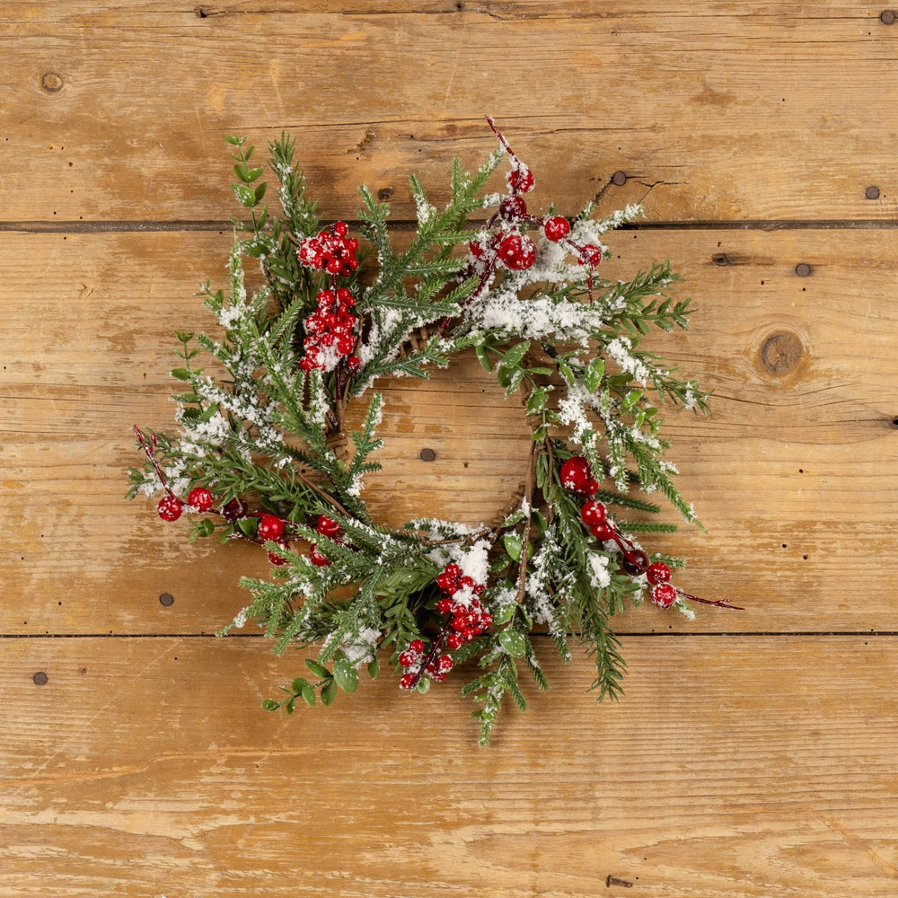 Snowy Evergreen & Berries Candle Ring - Merry PigletsRagon House