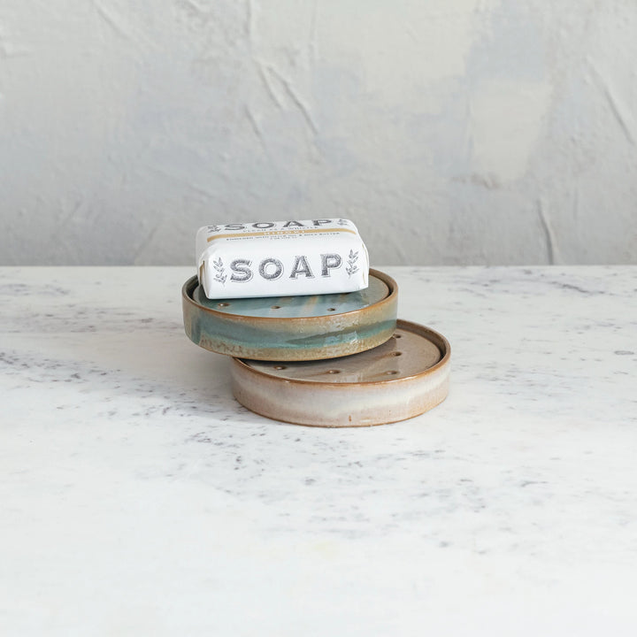 Round Stoneware Soap Dish