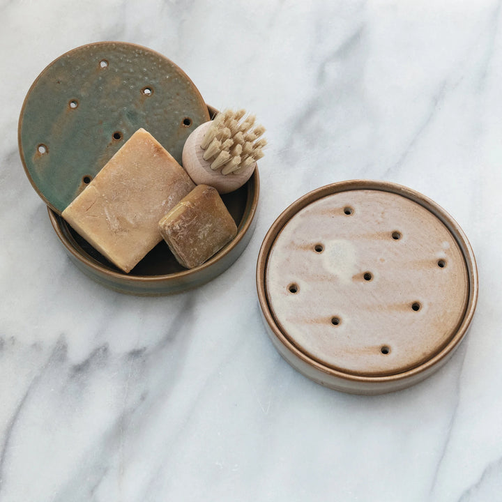 Round Stoneware Soap Dish