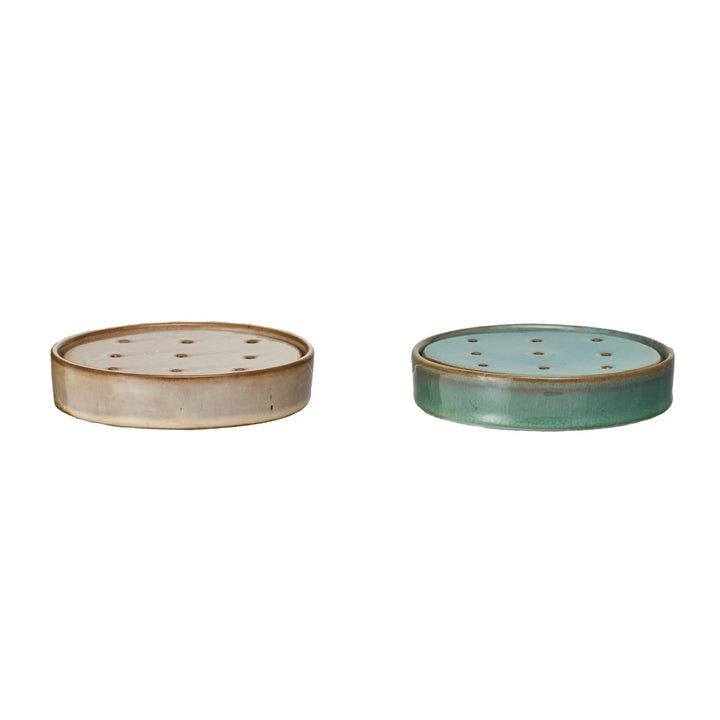 Round Stoneware Soap Dish