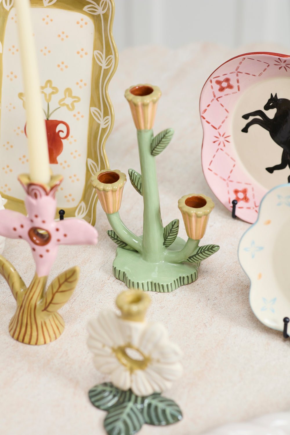 Soft Petal Candleholder - Merry PigletsAccent Decor