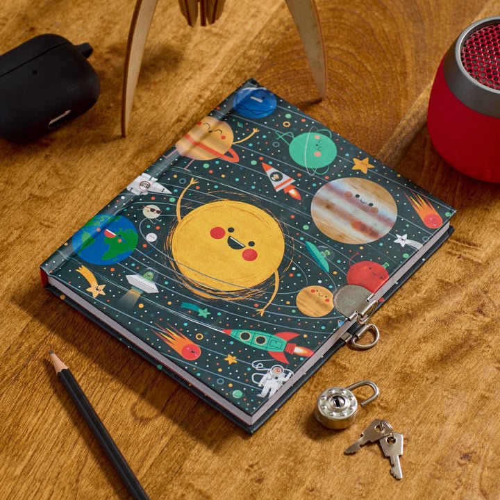 Solar System Locked Diary - Merry PigletsMudpuppy