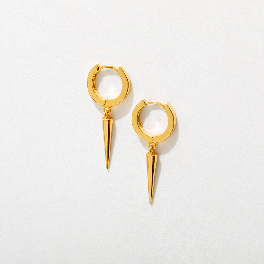 Spike Drop Gold Huggie Hoops - Merry PigletsLarissa Loden