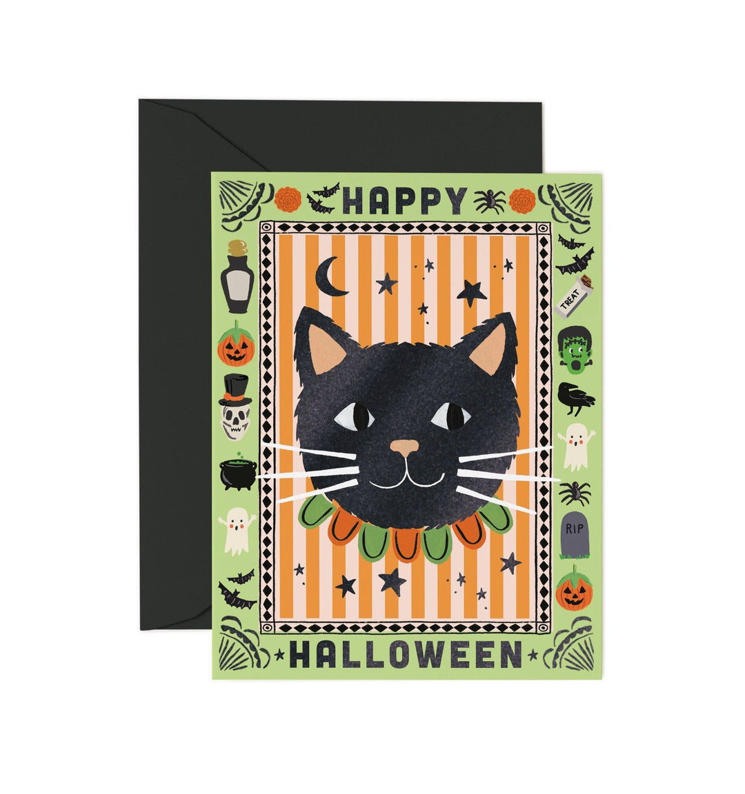 Spooky Cat Halloween Card - Merry PigletsRifle Paper Co.