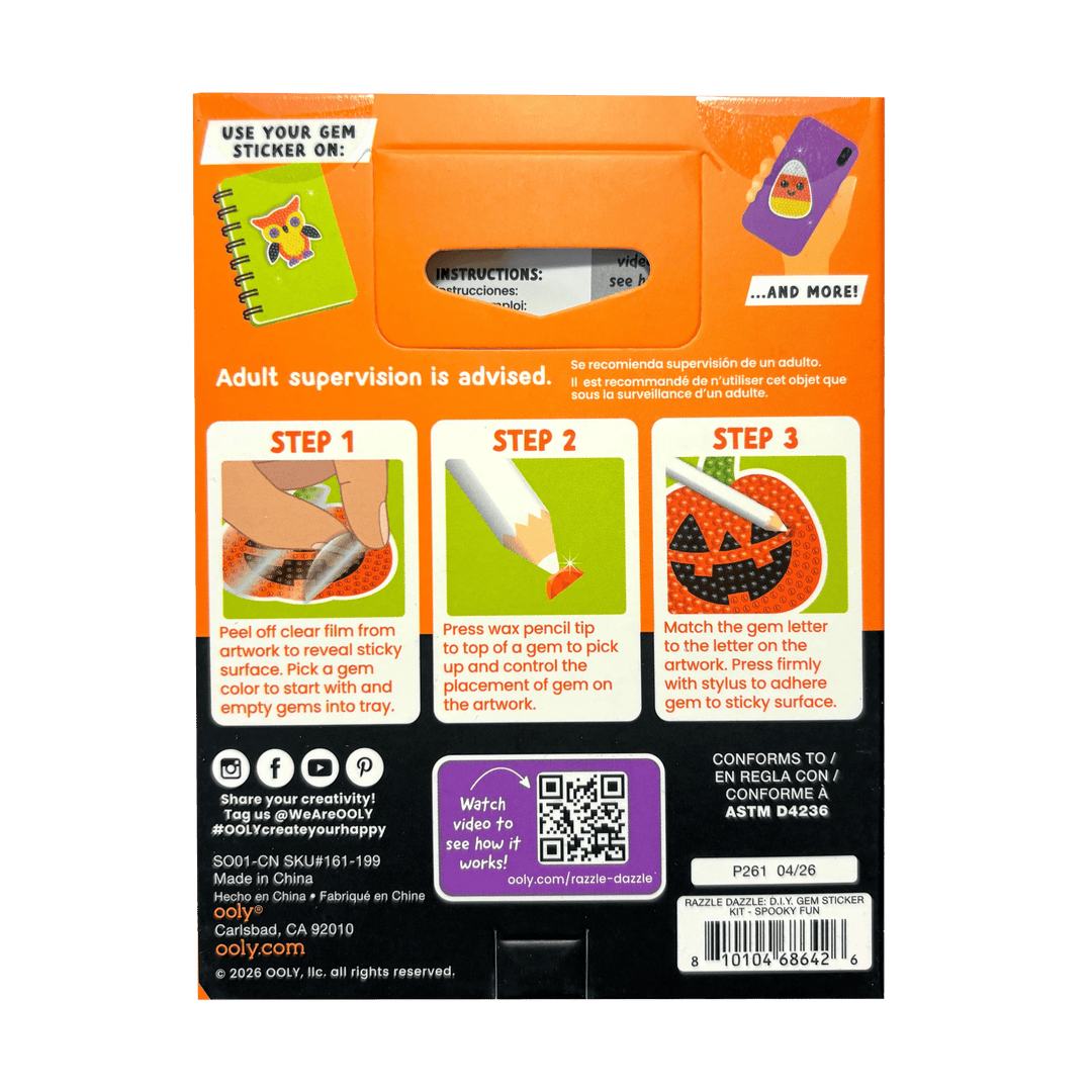 Spooky Fun DIY Gem Sticker Kit - Merry PigletsOOLY