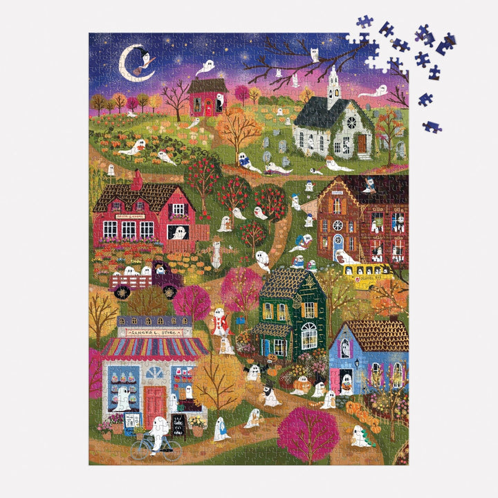 Spooky Village 1000 Piece Puzzle - Merry PigletsGalison