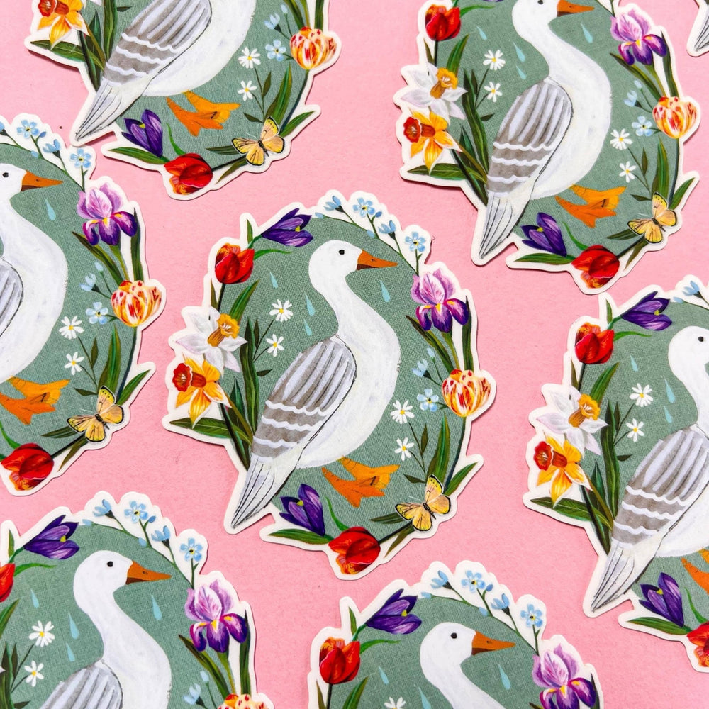 Spring Duck Clear Matte Sticker - Merry PigletsKatie Daisy