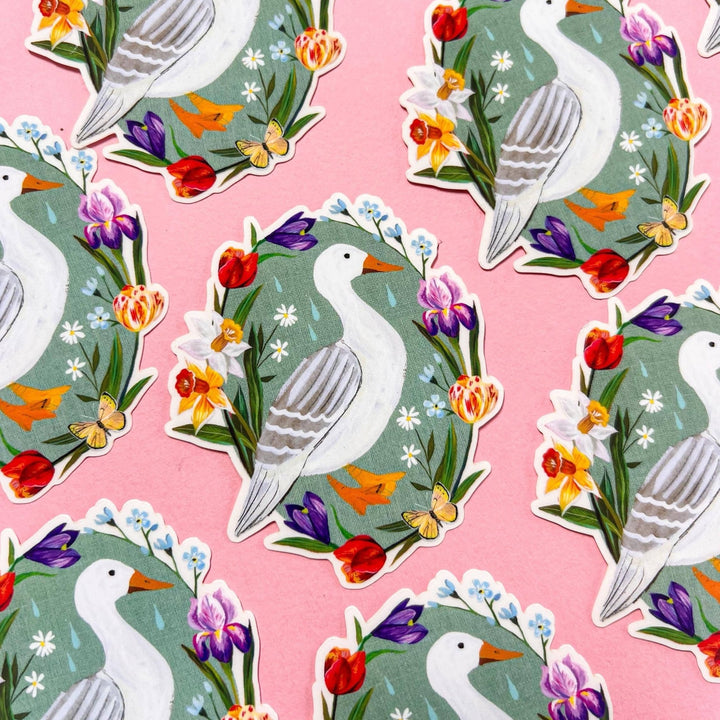 Spring Duck Clear Matte Sticker - Merry PigletsKatie Daisy