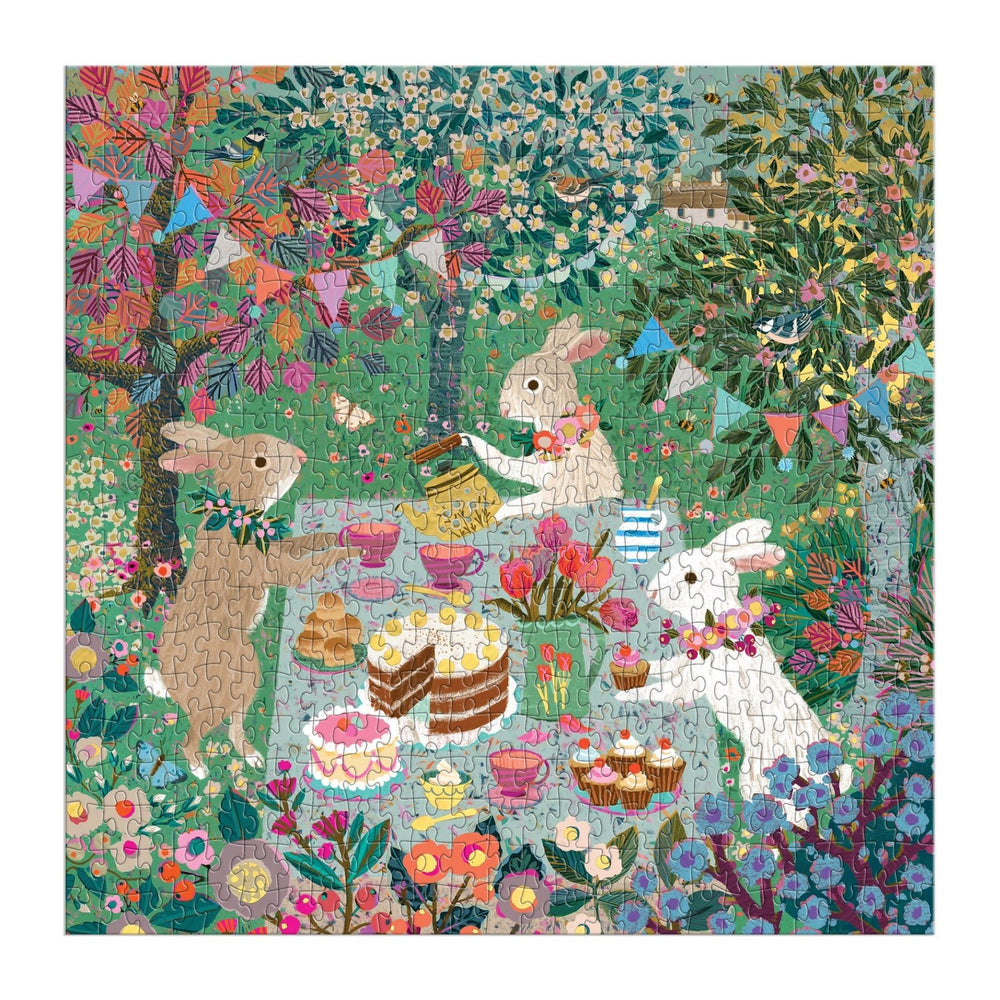 Spring Tea Party 500 Piece Puzzle - Merry PigletsGalison