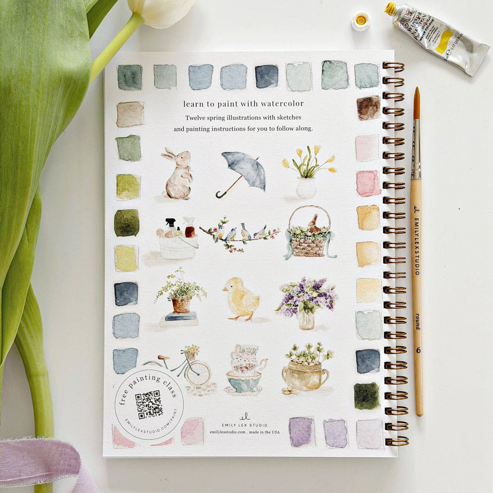Spring Watercolor Workbook - Merry Pigletsemily lex studio