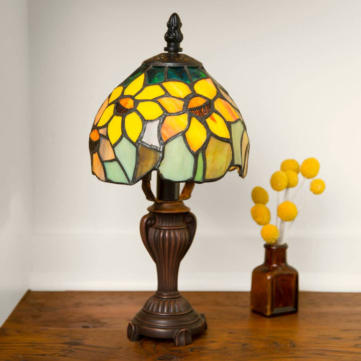 Stained Glass Sunflower Accent Lamp - Merry PigletsRiver of Goods