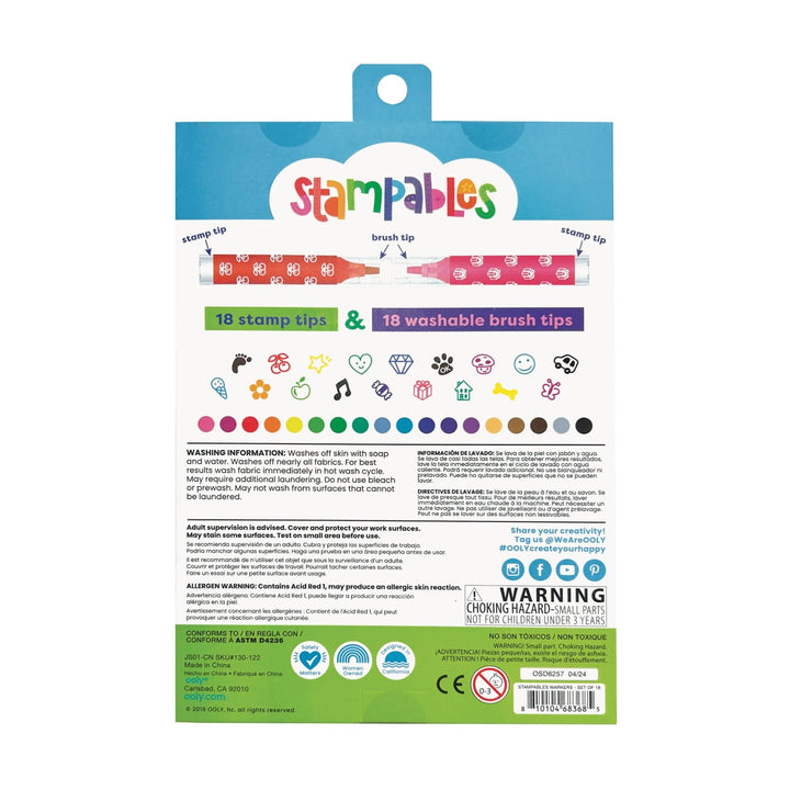 Stampables Double - Ended Stamp & Brush Markers - Merry PigletsOOLY