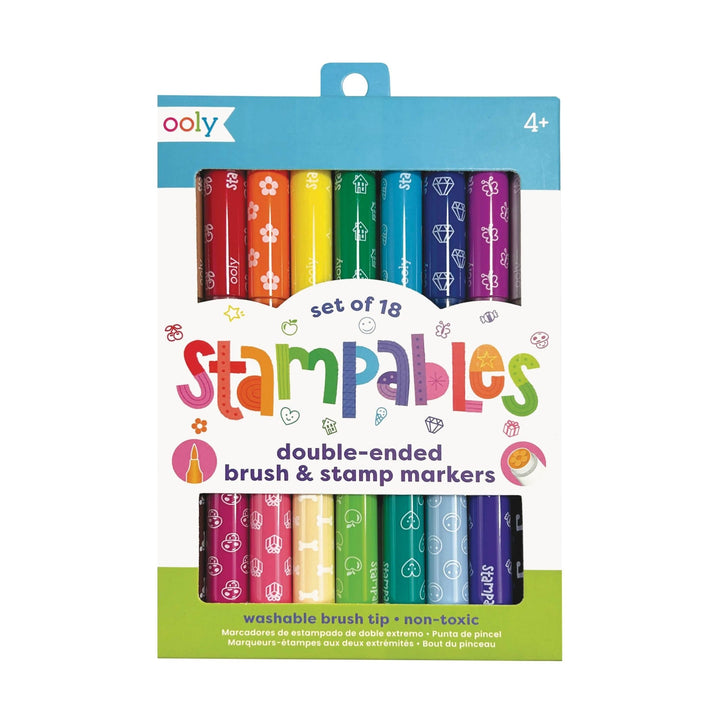 Stampables Double - Ended Stamp & Brush Markers - Merry PigletsOOLY