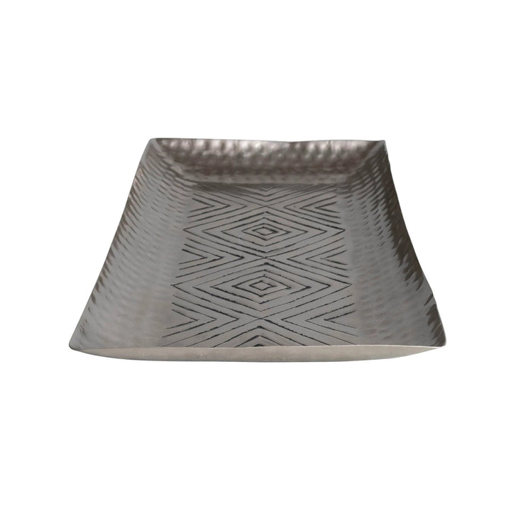 Stamped Silver Tray - Merry PigletsCreative Co - Op
