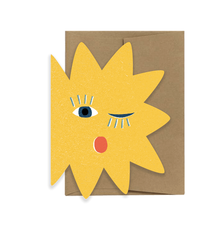 Star Blink Greeting Card - Merry PigletsIsatopia