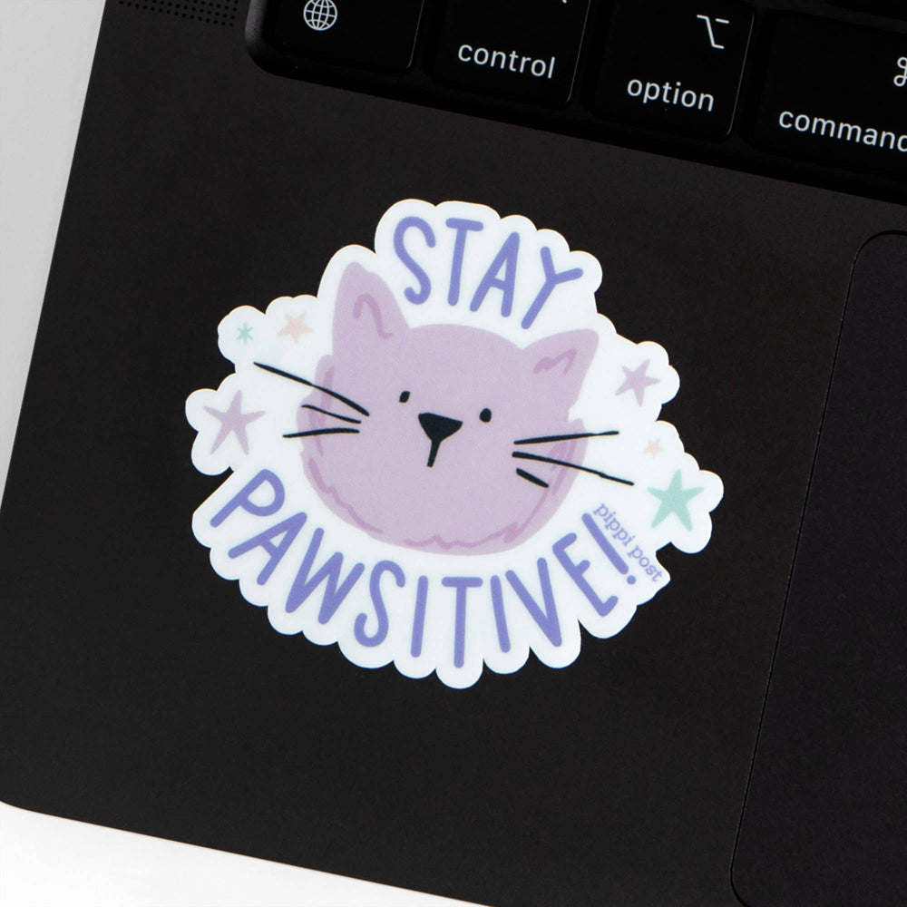 Stay Pawsitive Cat Decal Sticker - Merry PigletsPippi Post