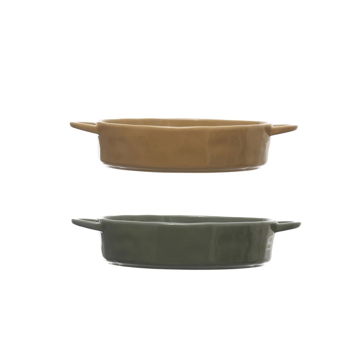 Stoneware Baker w/ Handles - Merry PigletsCreative Co - Op
