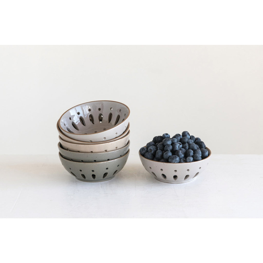 Stoneware Berry Bowl - Merry PigletsCreative Co-Op