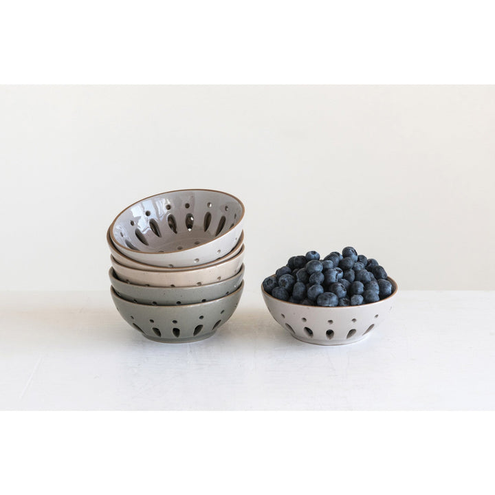 Stoneware Berry Bowl - Merry PigletsCreative Co-Op