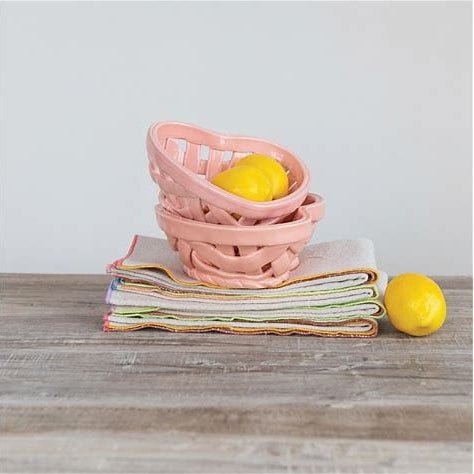Stoneware Heart Basket Dish - Merry PigletsCreative Co - Op