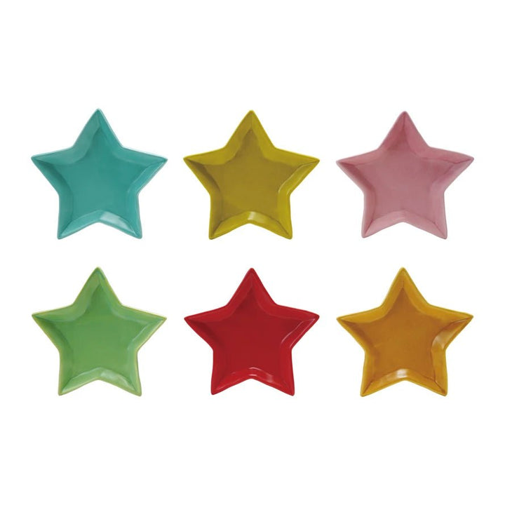 Stoneware Star Dish - Merry PigletsCreative Co - Op