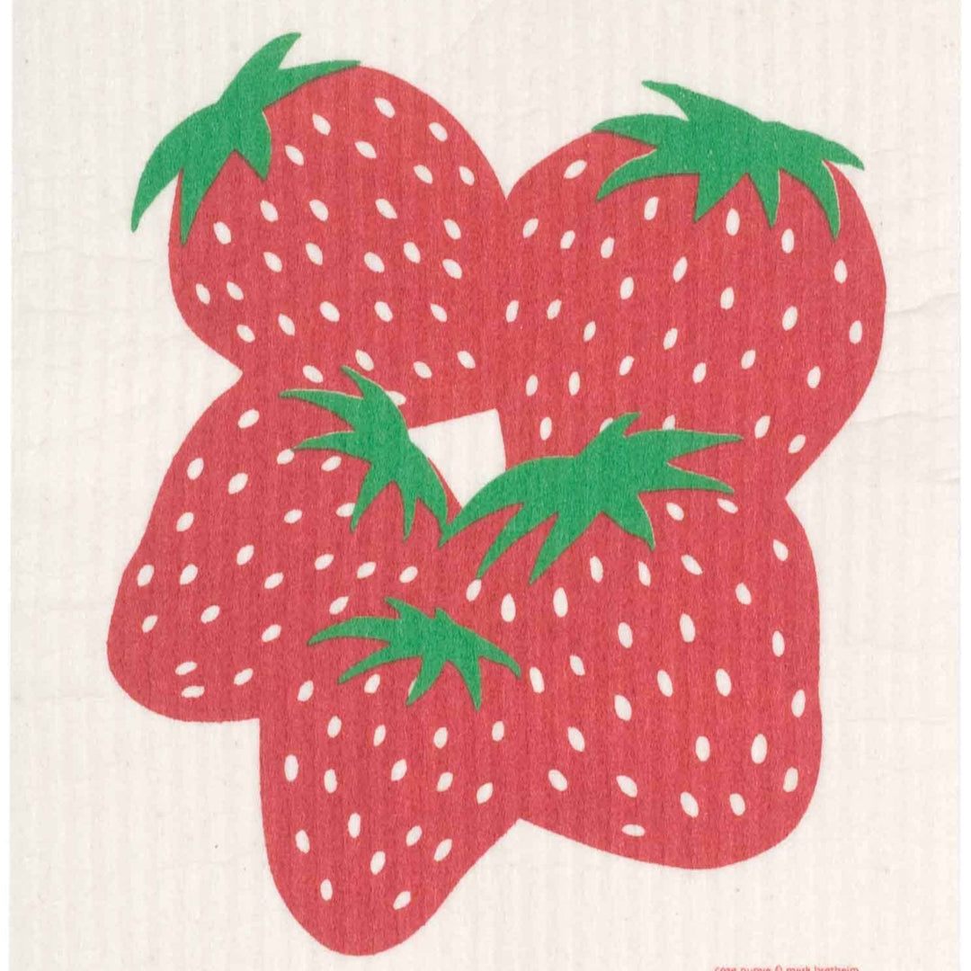Strawberry Swedish Dishcloth - Merry PigletsSwedish Dishcloths by Cose Nuove
