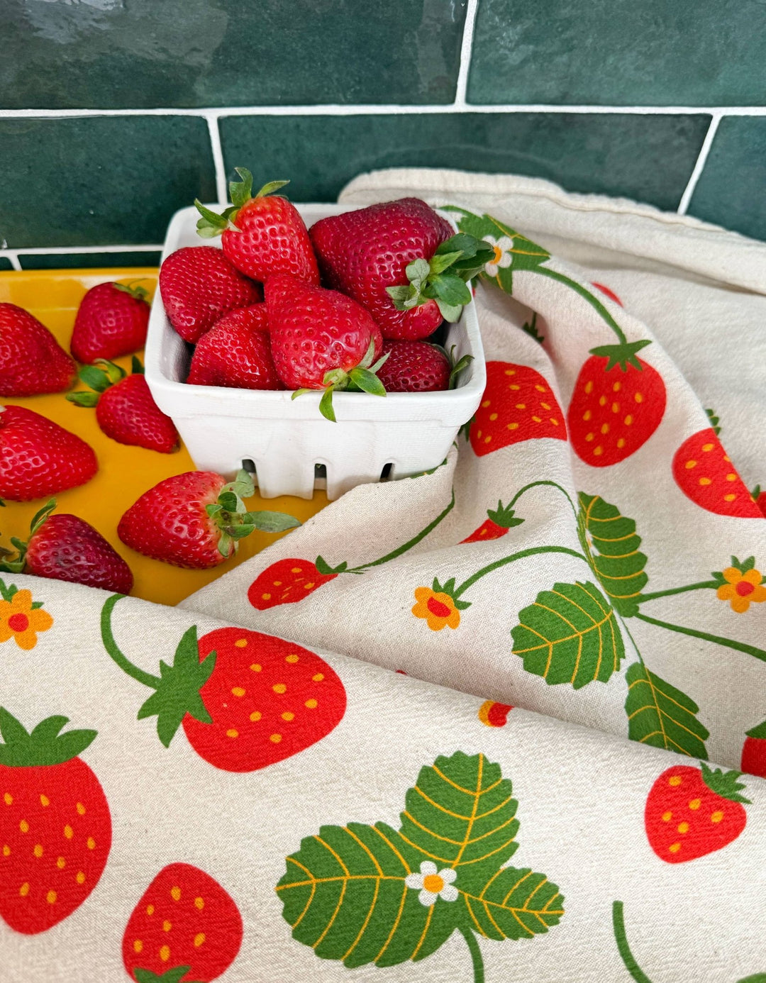Strawberry Tea Towel + Sponge Cloth Set - Merry PigletsThe Neighborgoods