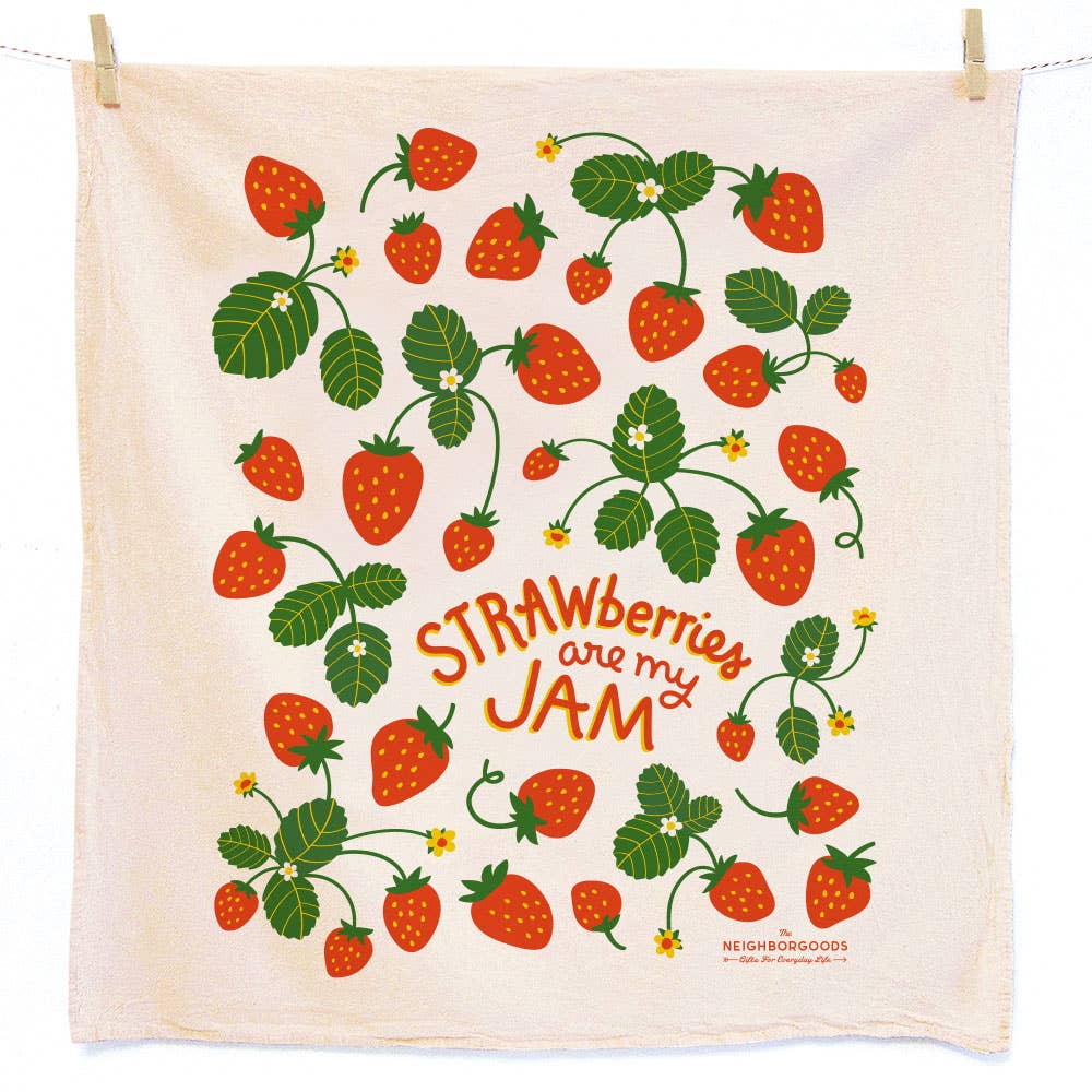 Strawberry Tea Towel + Sponge Cloth Set - Merry PigletsThe Neighborgoods