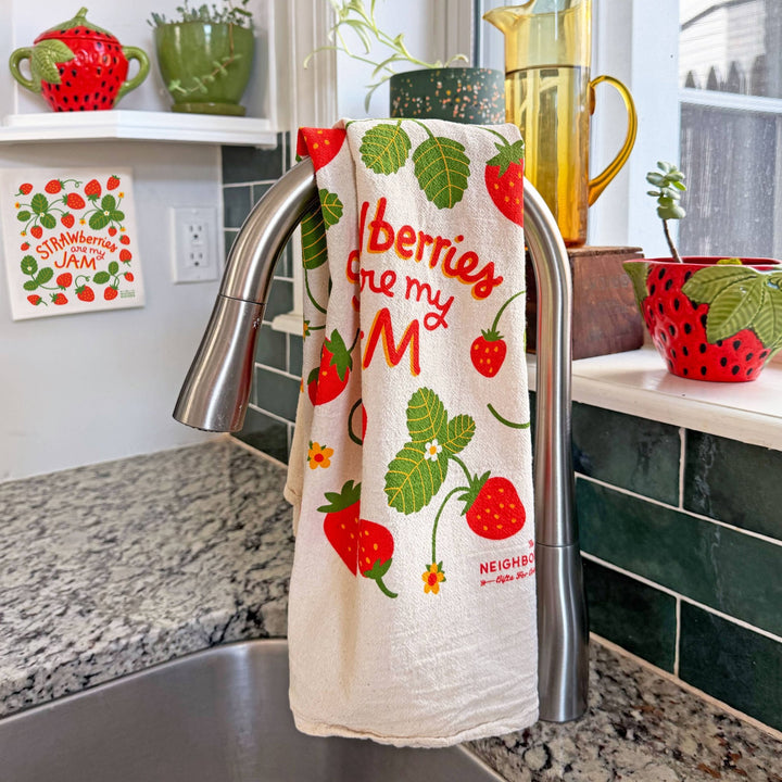 Strawberry Tea Towel + Sponge Cloth Set - Merry PigletsThe Neighborgoods