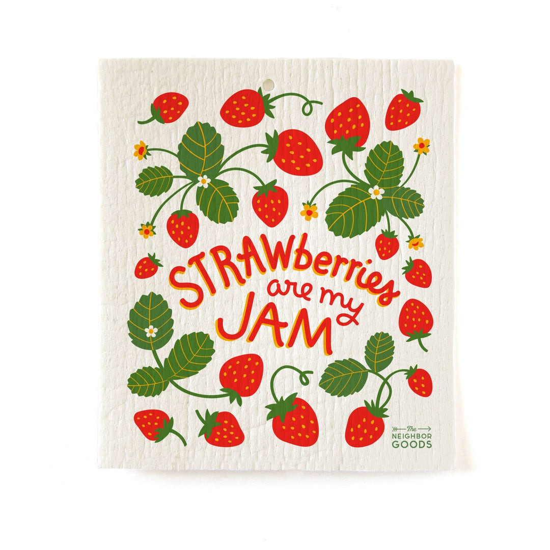 Strawberry Tea Towel + Sponge Cloth Set - Merry PigletsThe Neighborgoods