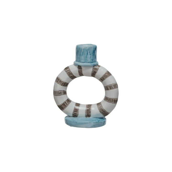 Stripe Ring Taper Holder - Merry PigletsCreative Co - Op