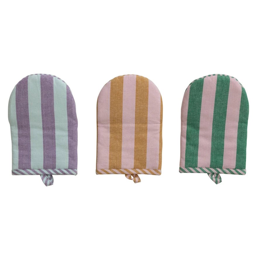 Striped Oven Mitt - Merry PigletsCreative Co-Op