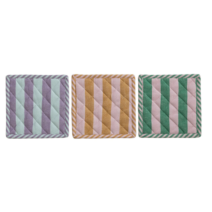 Striped Potholder - Merry PigletsCreative Co-Op