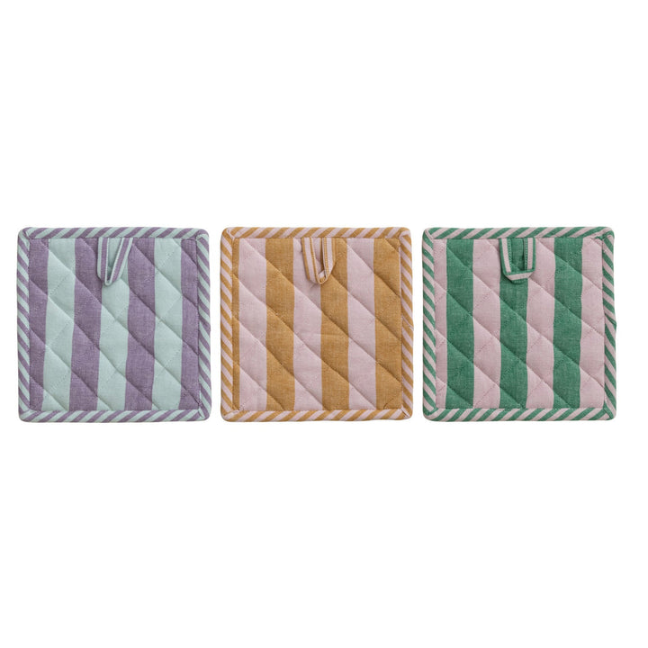 Striped Potholder - Merry PigletsCreative Co-Op